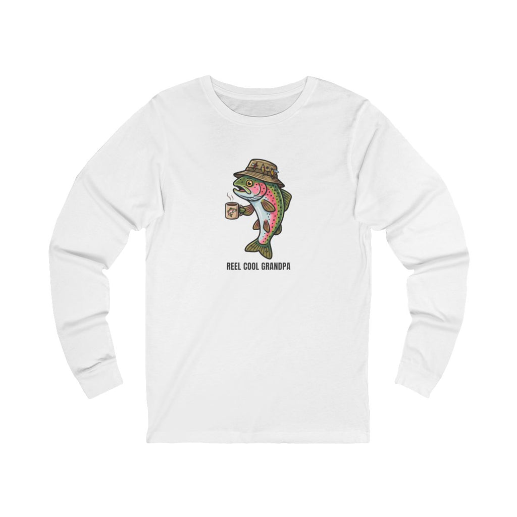 Reel Cool Grandpa Long Sleeve Tee | Funny Fishing Grandpa Shirt