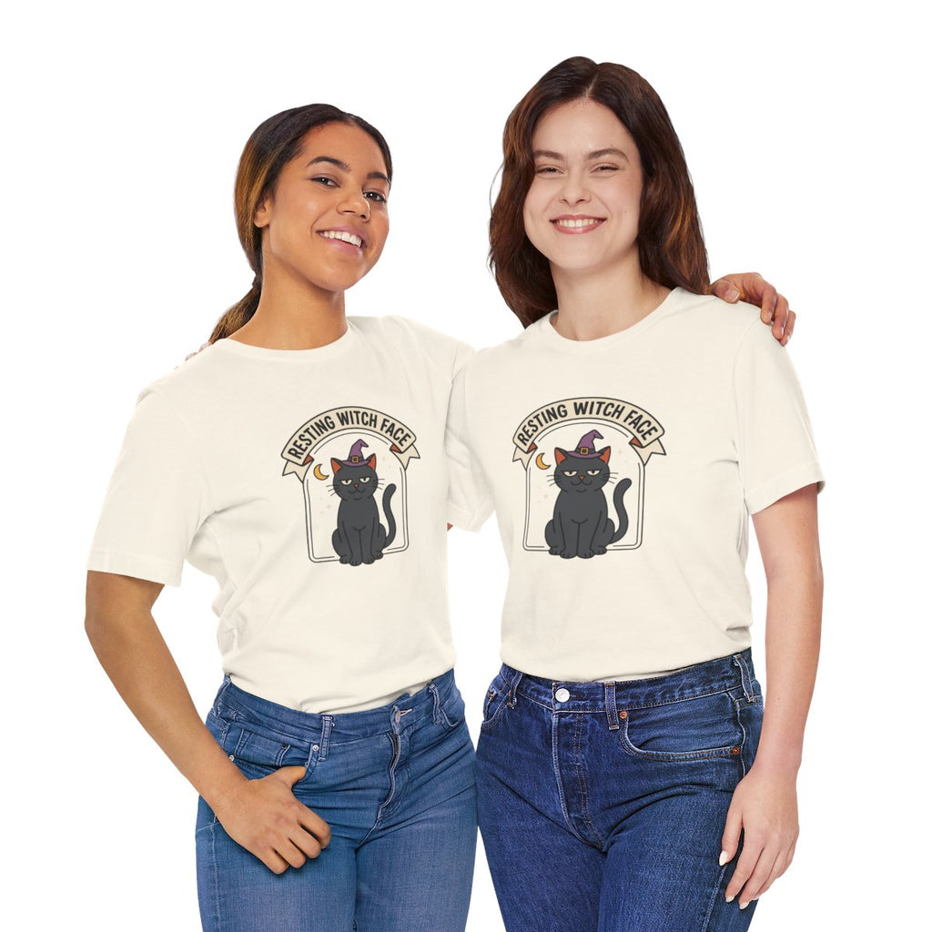 Resting Witch Face Cat Tee | Funny Halloween Black Cat Shirt