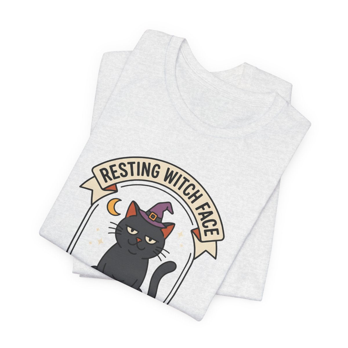 Resting Witch Face Cat Tee | Funny Halloween Black Cat Shirt