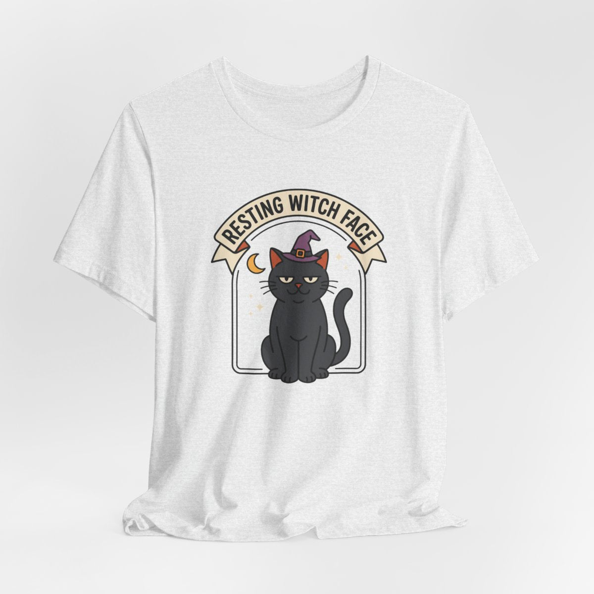 Resting Witch Face Cat Tee | Funny Halloween Black Cat Shirt