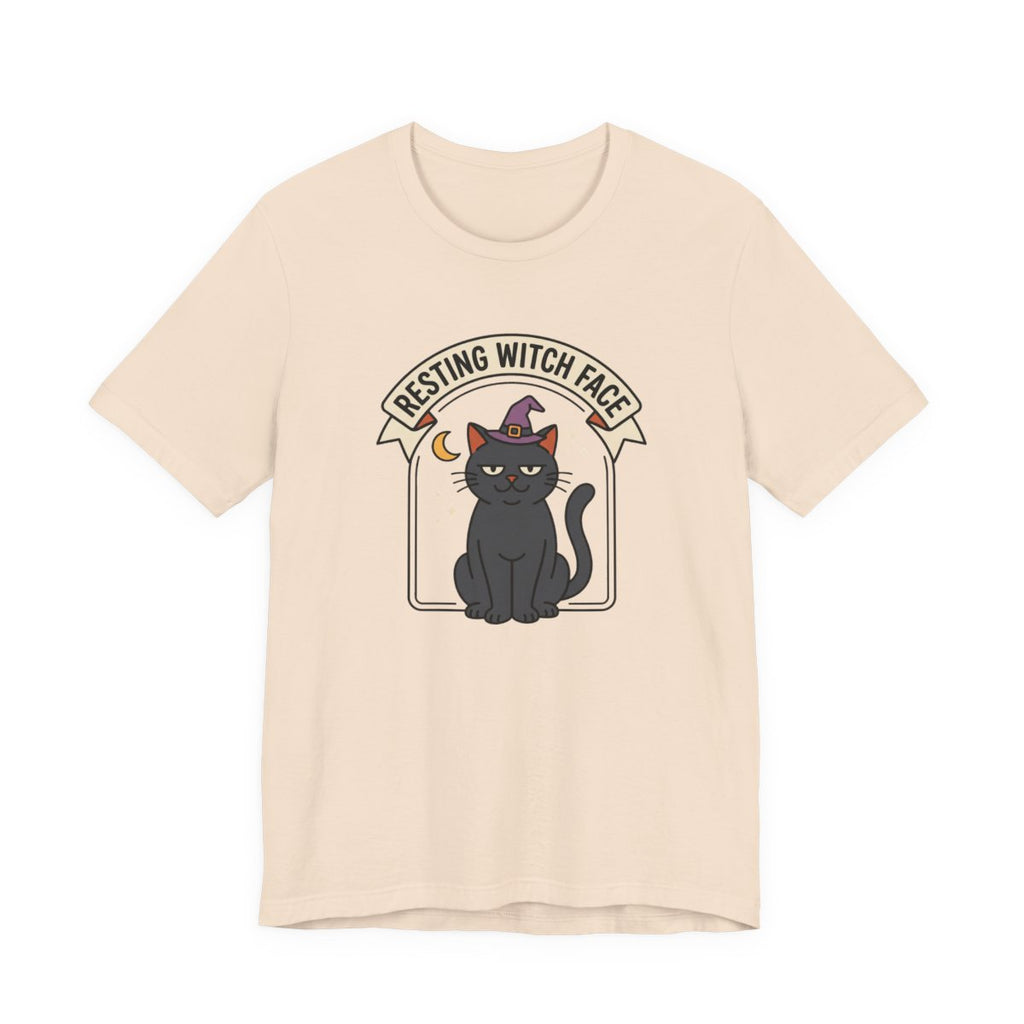 Resting Witch Face Cat Tee | Funny Halloween Black Cat Shirt