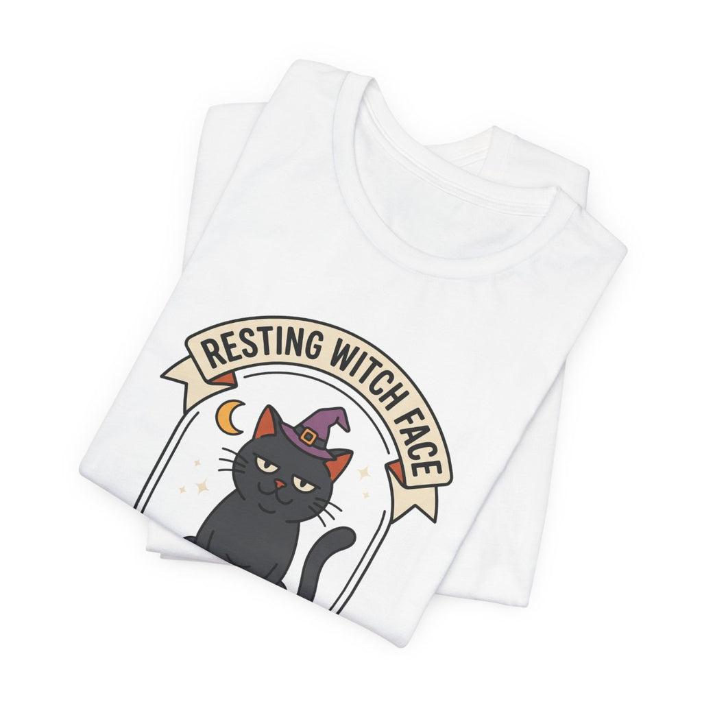 Resting Witch Face Cat Tee | Funny Halloween Black Cat Shirt
