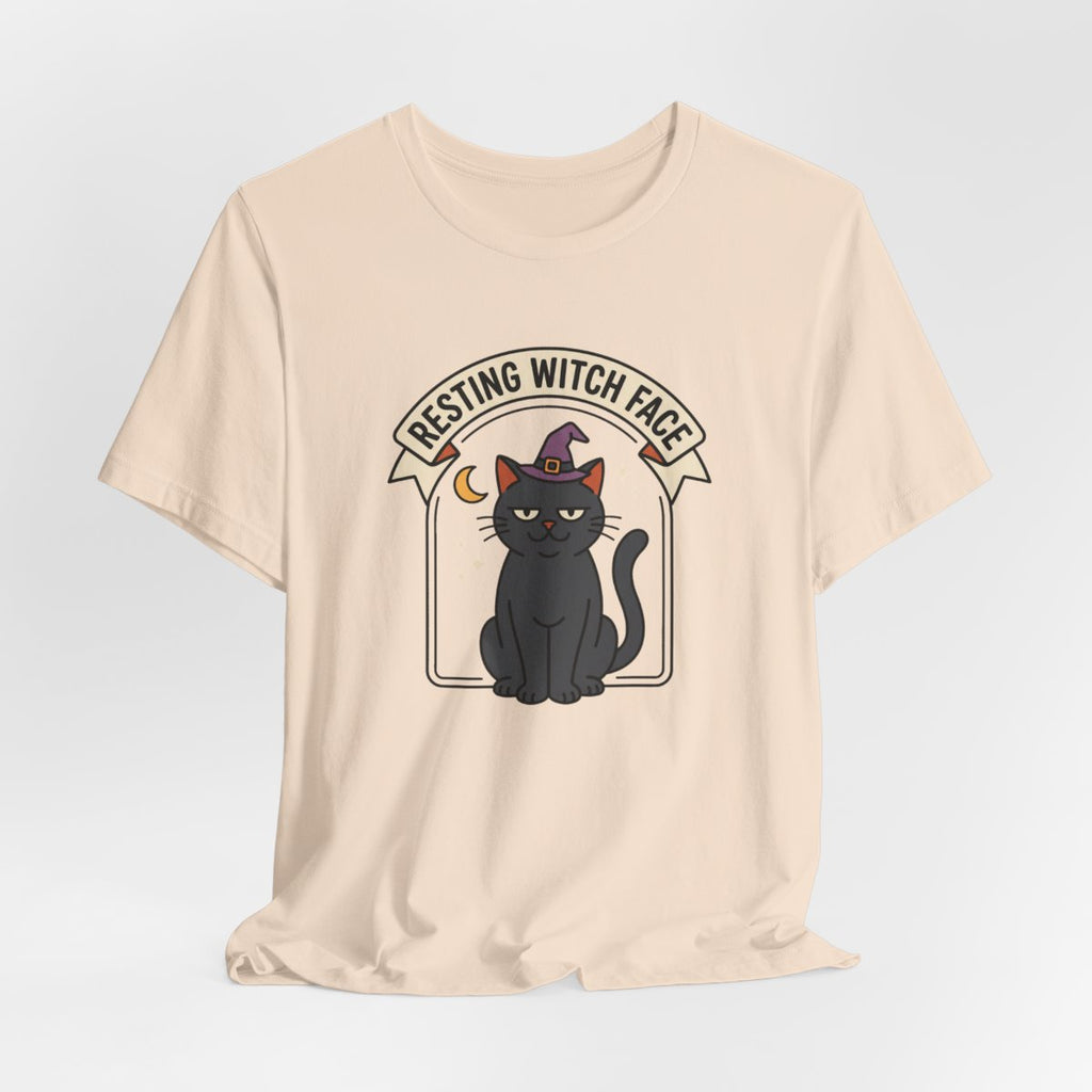 Resting Witch Face Cat Tee | Funny Halloween Black Cat Shirt