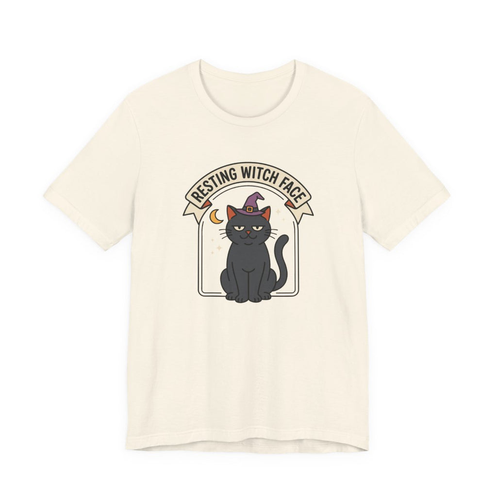 Resting Witch Face Cat Tee | Funny Halloween Black Cat Shirt