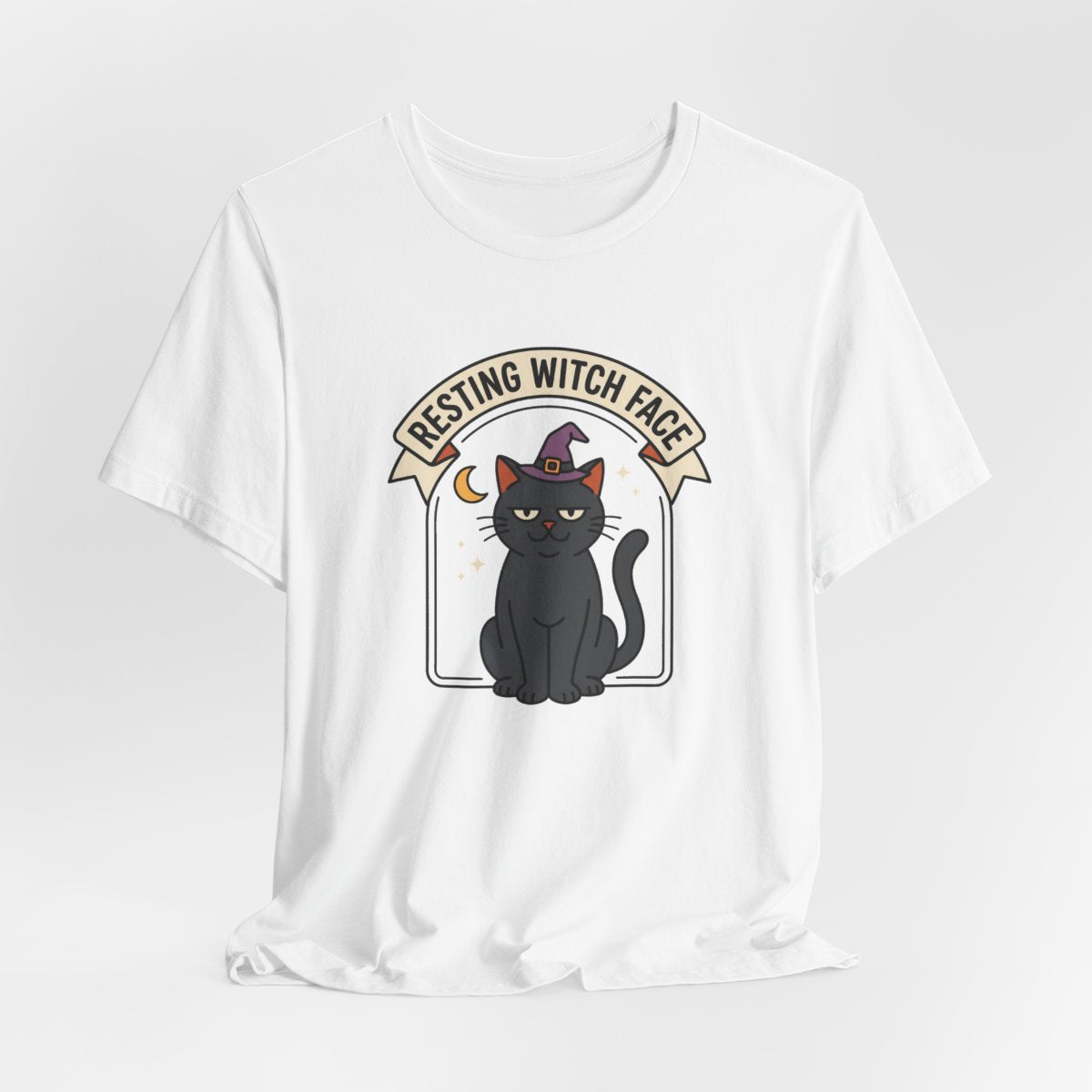 Resting Witch Face Cat Tee | Funny Halloween Black Cat Shirt