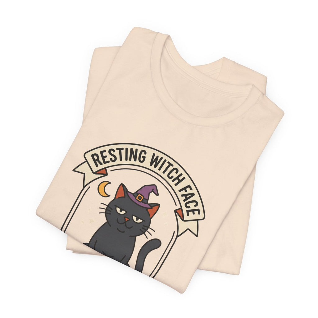 Resting Witch Face Cat Tee | Funny Halloween Black Cat Shirt