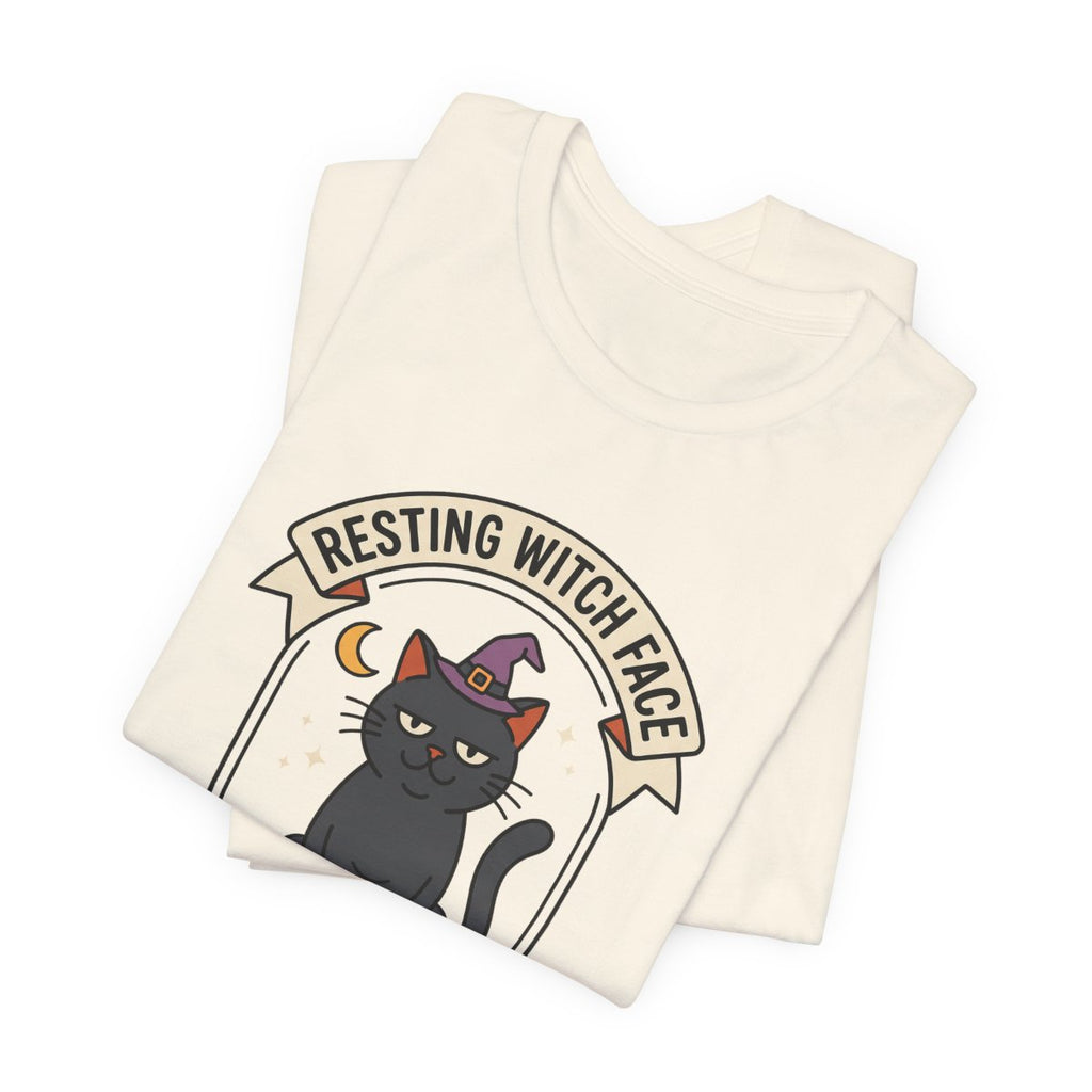 Resting Witch Face Cat Tee | Funny Halloween Black Cat Shirt