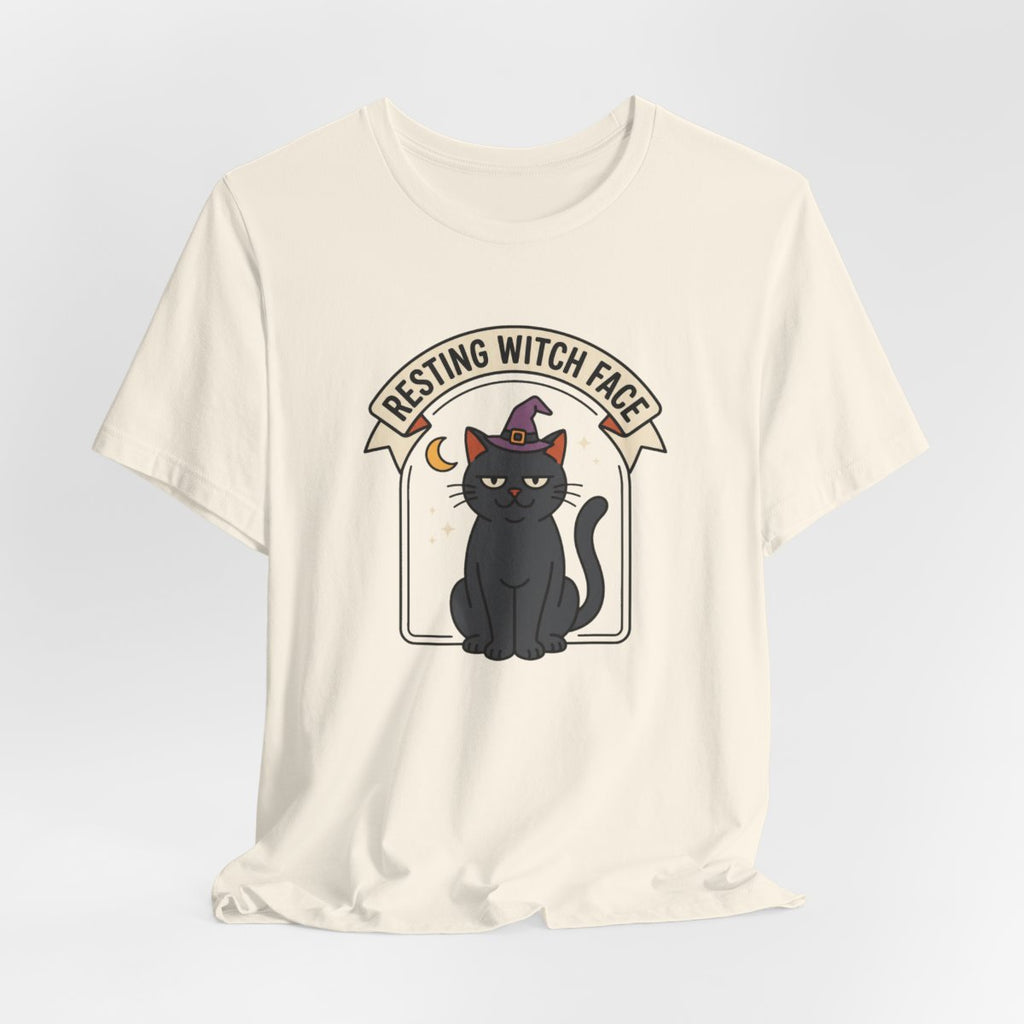Resting Witch Face Cat Tee | Funny Halloween Black Cat Shirt