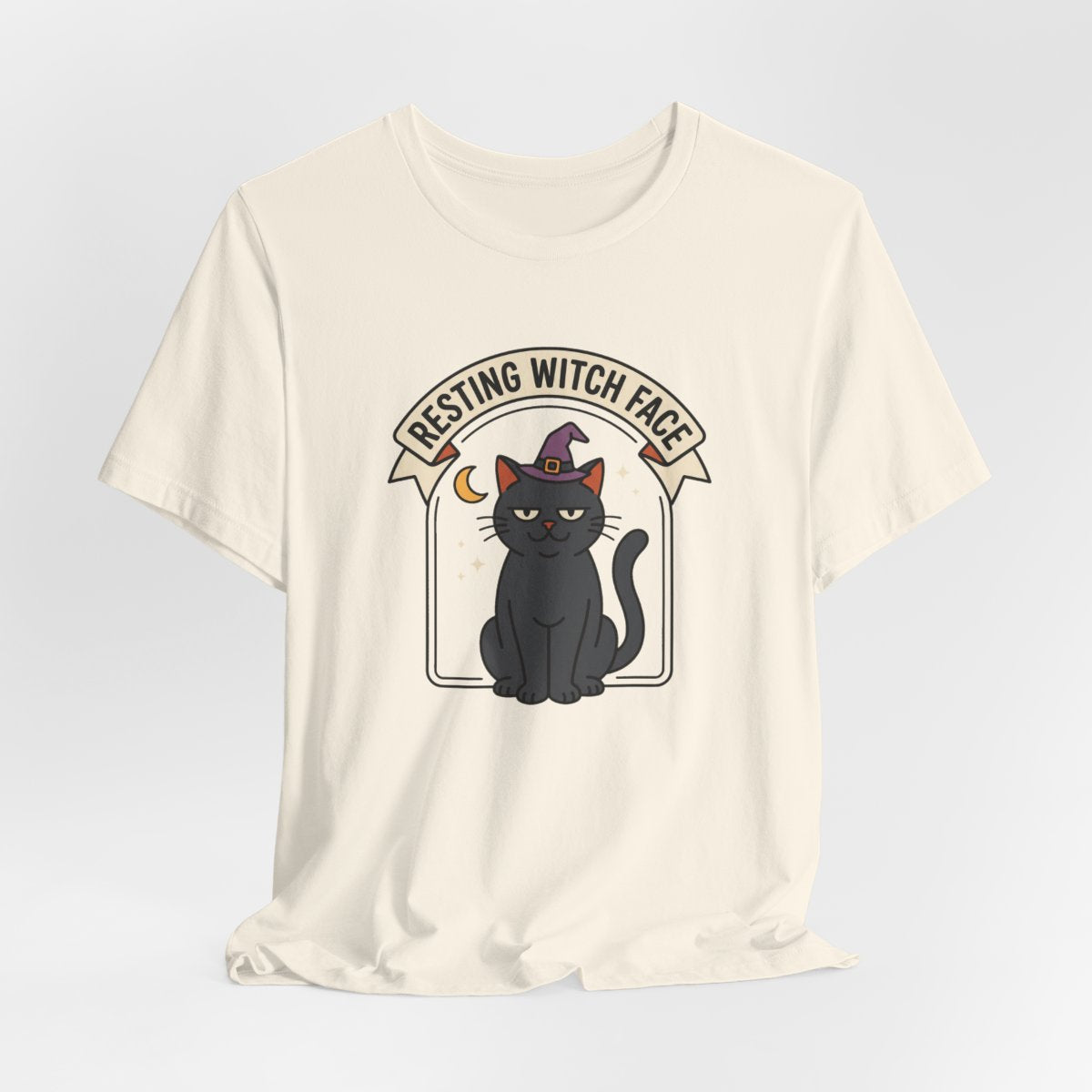 Resting Witch Face Cat Tee | Funny Halloween Black Cat Shirt