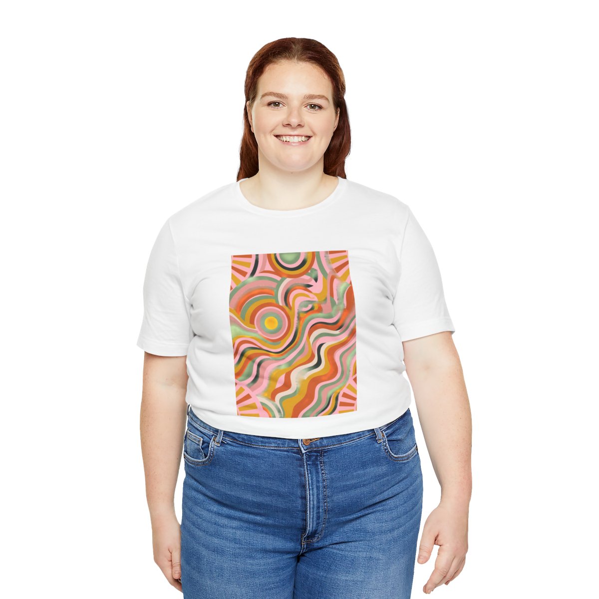 Retro Groovy Sun Tee | 70s Abstract Boho Graphic Shirt