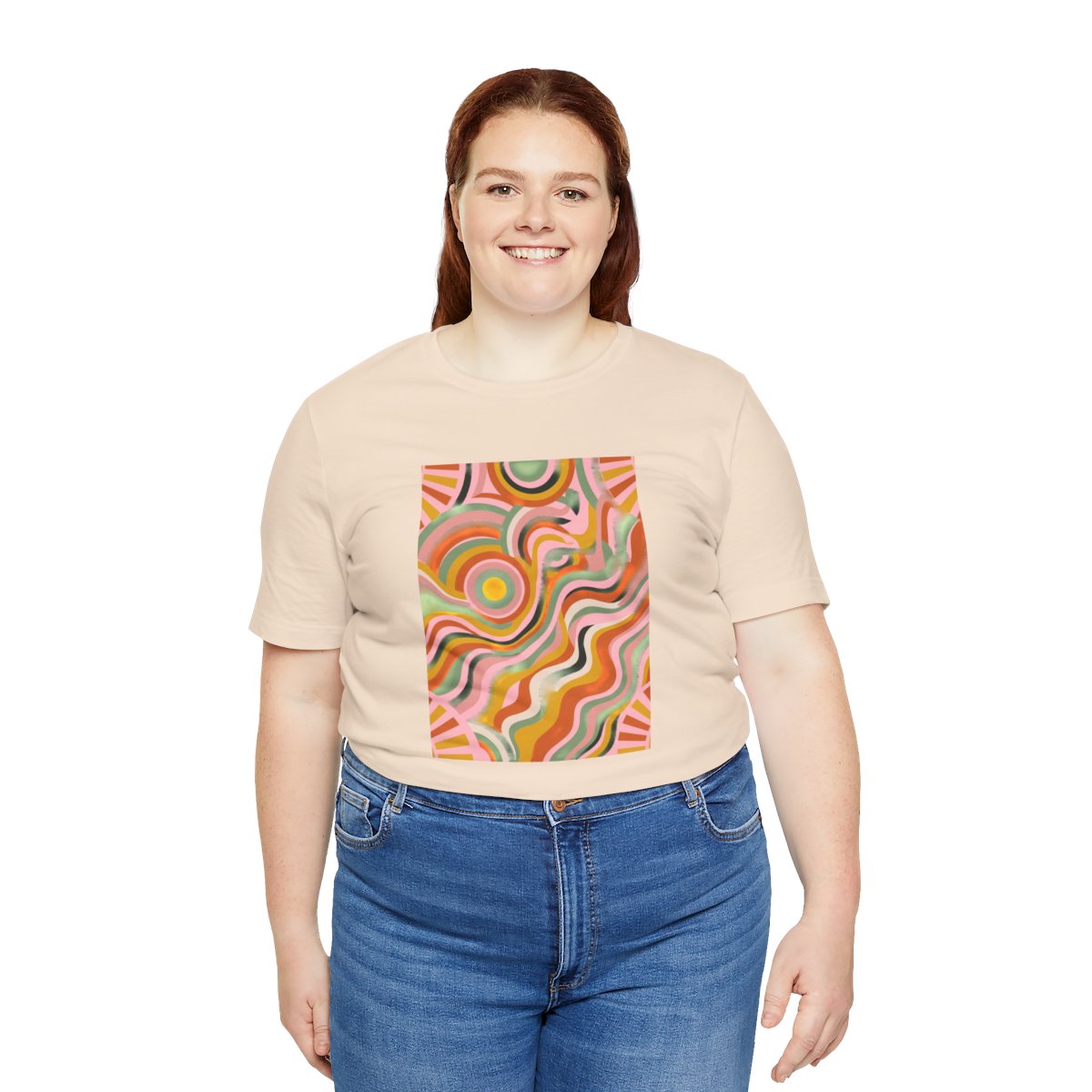 Retro Groovy Sun Tee | 70s Abstract Boho Graphic Shirt