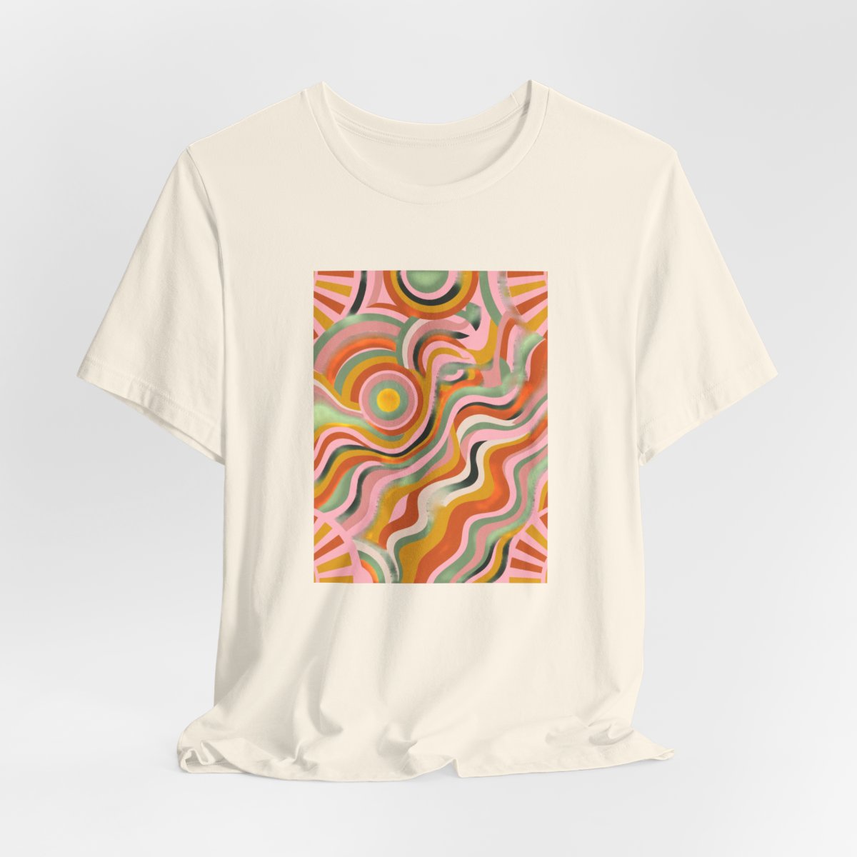 Retro Groovy Sun Tee | 70s Abstract Boho Graphic Shirt