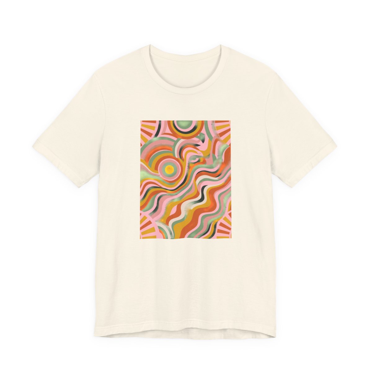 Retro Groovy Sun Tee | 70s Abstract Boho Graphic Shirt