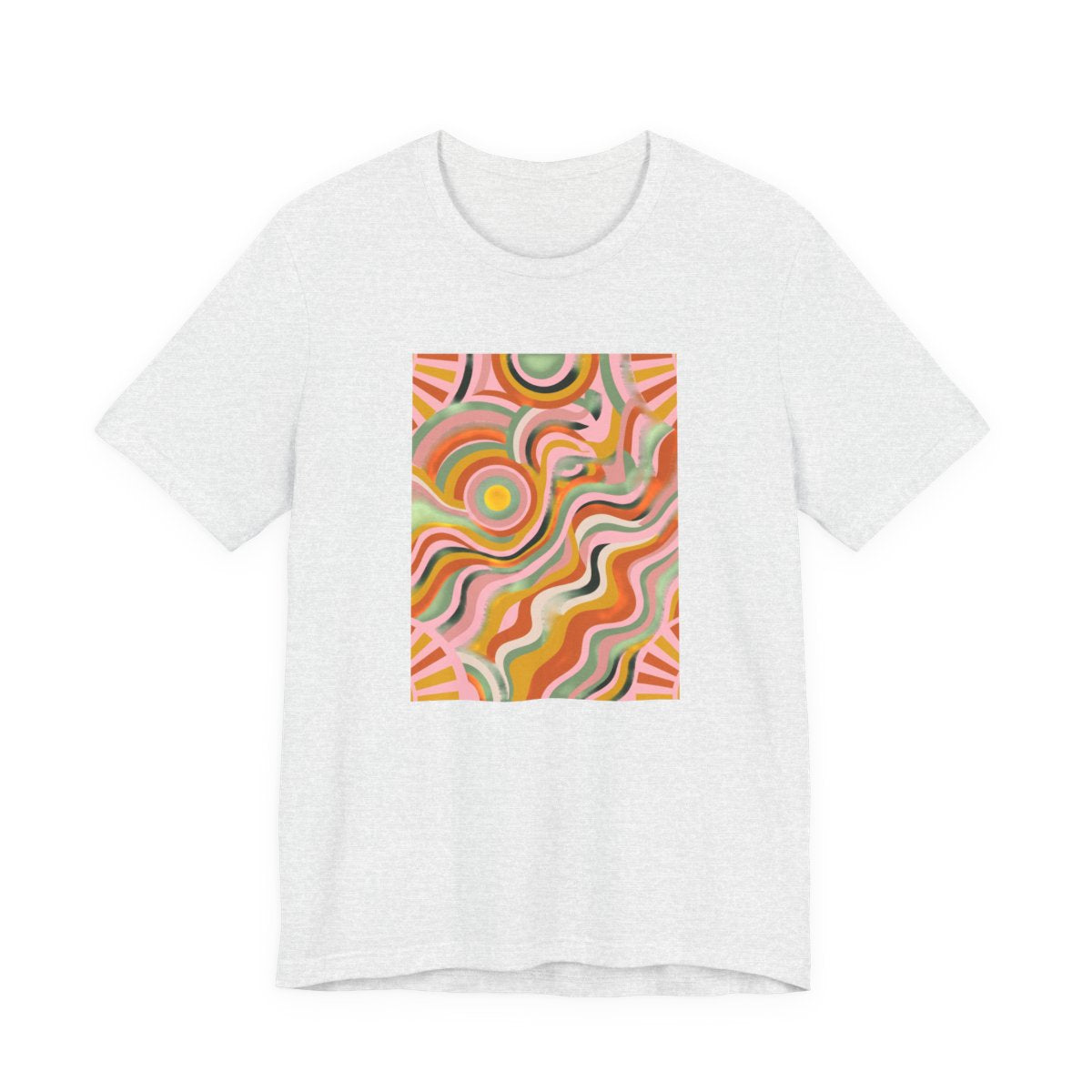 Retro Groovy Sun Tee | 70s Abstract Boho Graphic Shirt