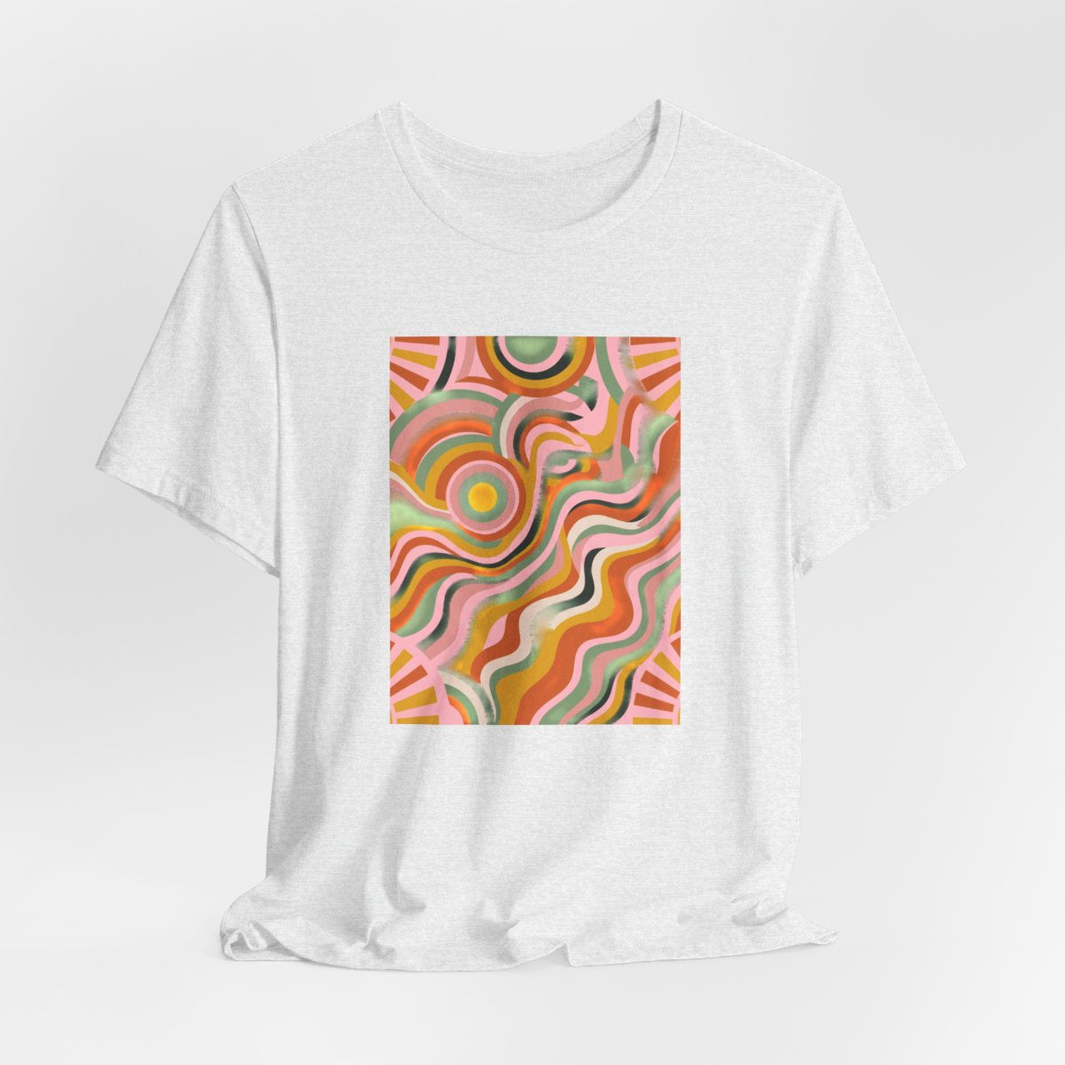 Retro Groovy Sun Tee | 70s Abstract Boho Graphic Shirt