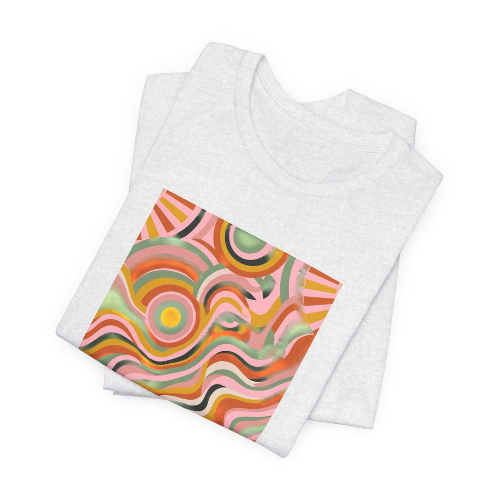 Retro Groovy Sun Tee | 70s Abstract Boho Graphic Shirt
