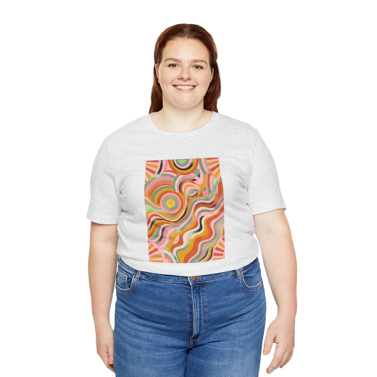Retro Groovy Sun Tee | 70s Abstract Boho Graphic Shirt