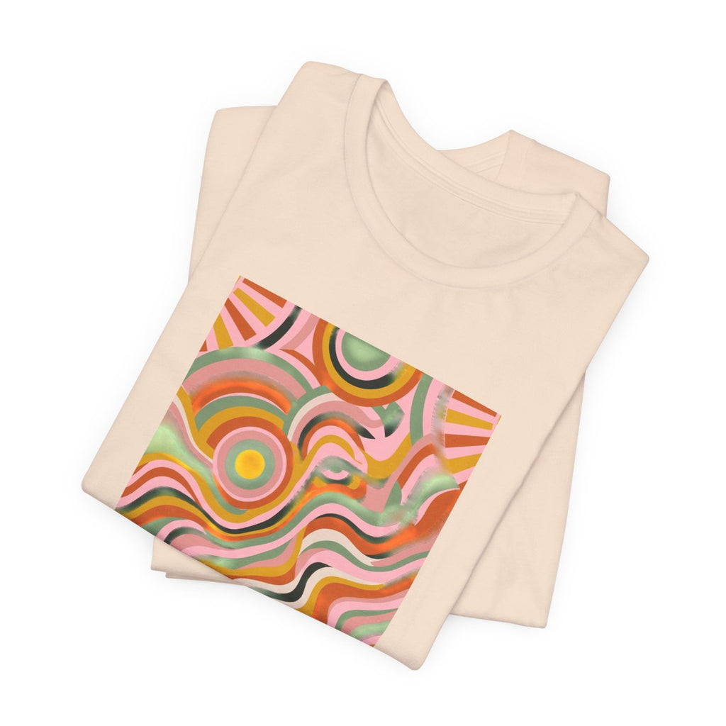Retro Groovy Sun Tee | 70s Abstract Boho Graphic Shirt