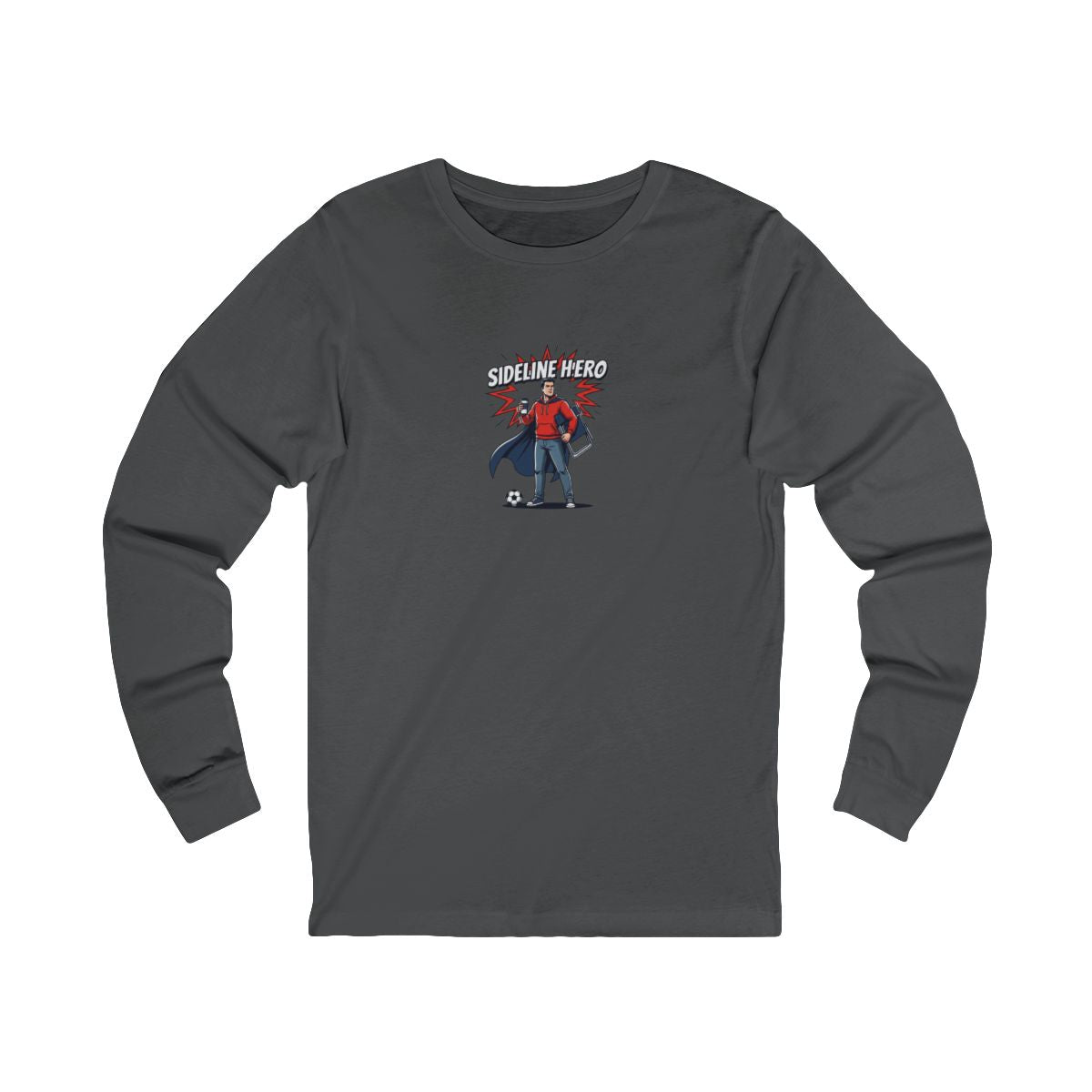 Sideline Hero Long Sleeve Tee | Funny Soccer Parent, Comic Style