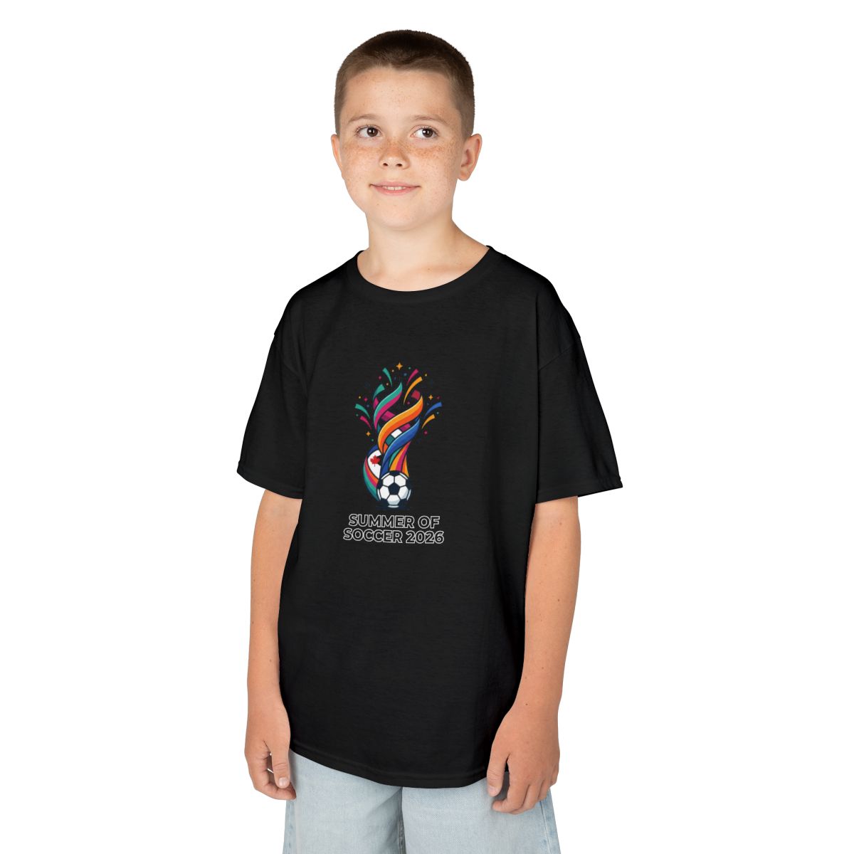 Summer of Soccer 2026 Kids Tee | Canadian Soccer Celebration
