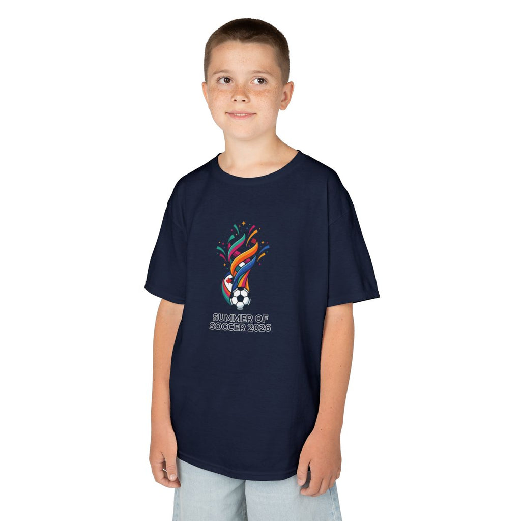 Summer of Soccer 2026 Kids Tee | Canadian Soccer Celebration