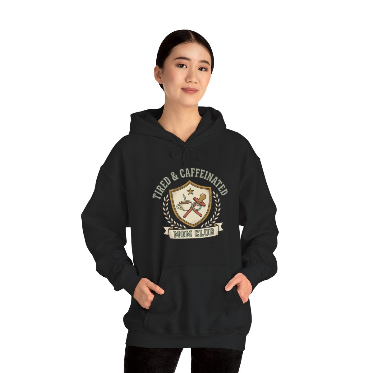 Tired and Caffeinated Mom Club Hoodie | Coffee Mom Gift