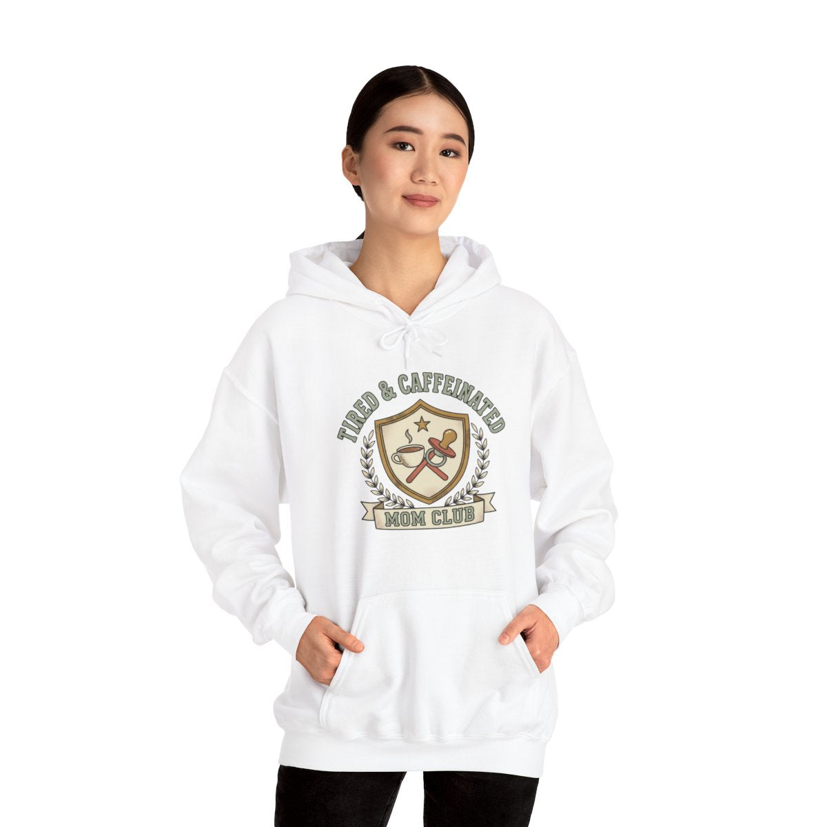 Tired and Caffeinated Mom Club Hoodie | Coffee Mom Gift
