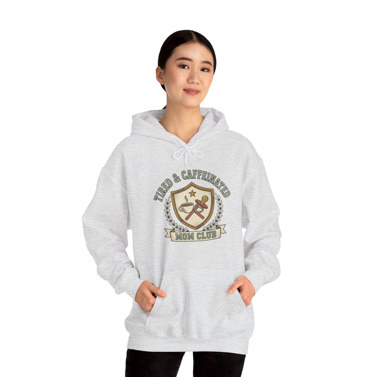 Tired and Caffeinated Mom Club Hoodie | Coffee Mom Gift