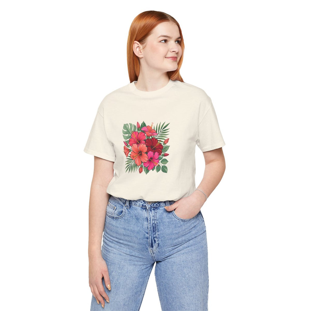 Tropical Hibiscus Tee | Retro Summer Floral