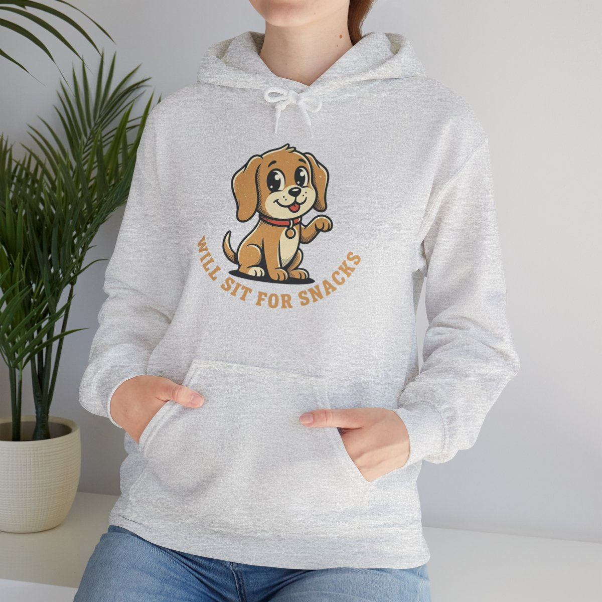 Will Sit For Snacks Hoodie | Funny Dog Lover Graphic