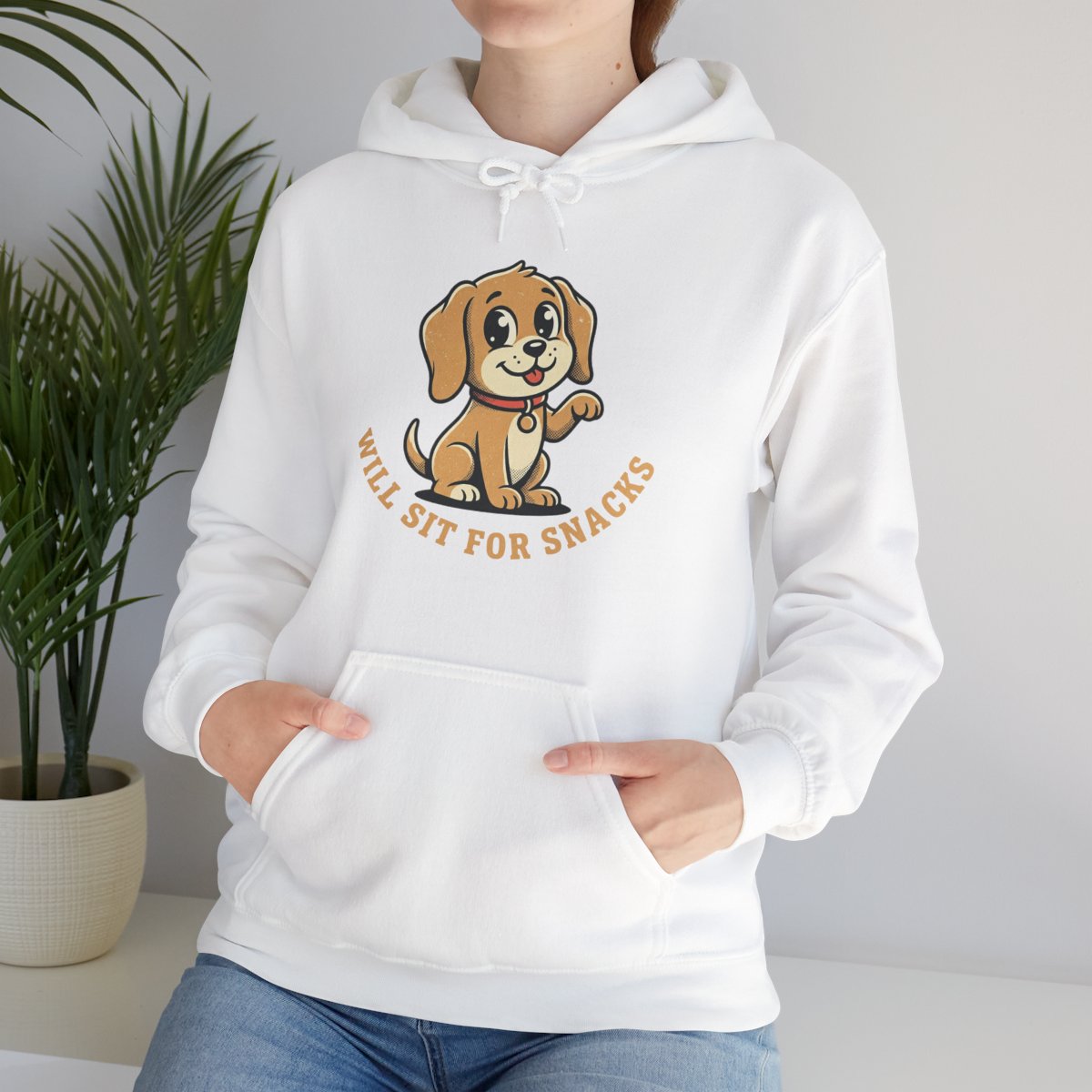 Will Sit For Snacks Hoodie | Funny Dog Lover Graphic