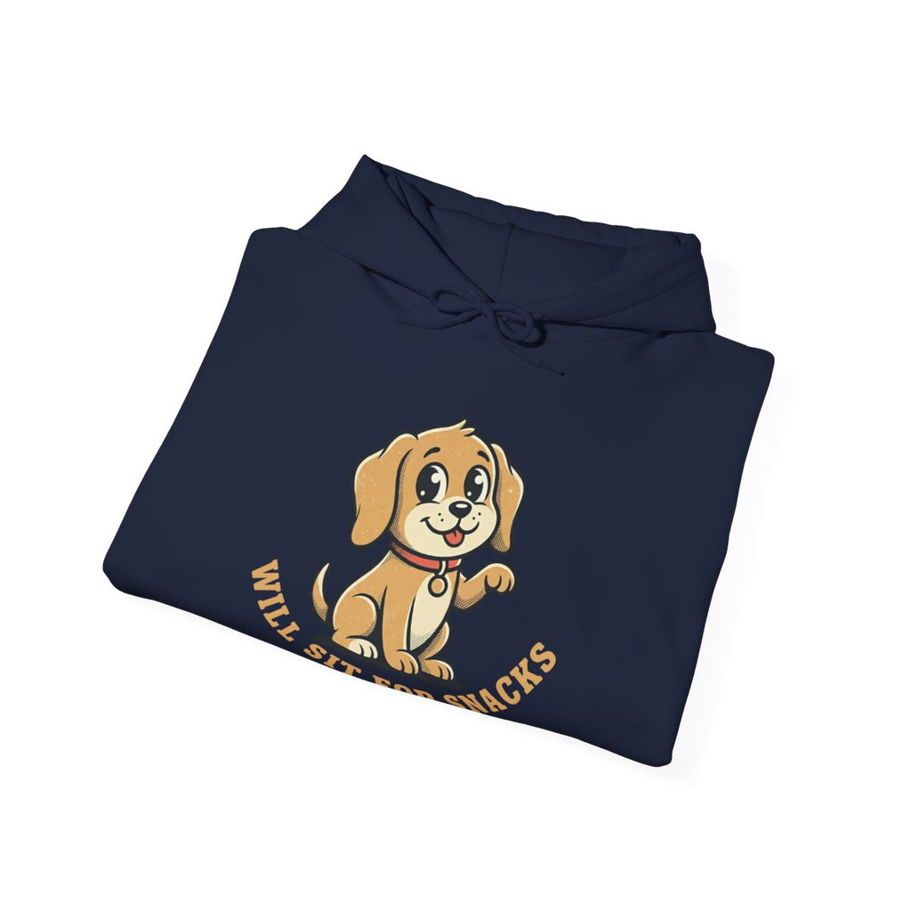 Will Sit For Snacks Hoodie | Funny Dog Lover Graphic