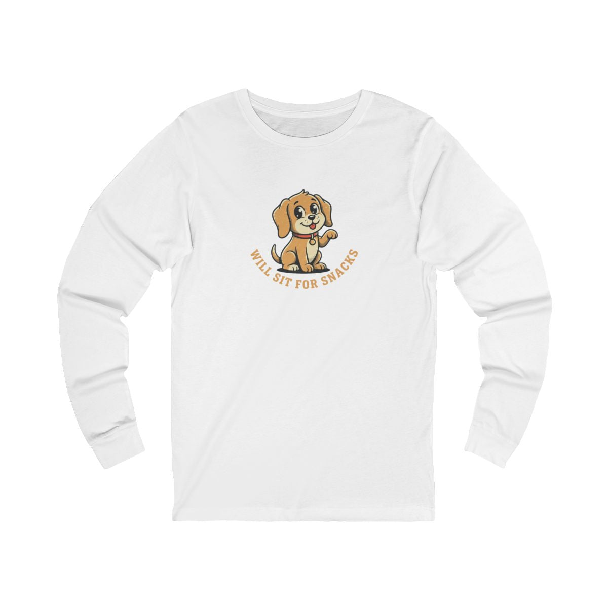 Will Sit For Snacks Long Sleeve Tee | Funny Dog Lover Graphic Shirt