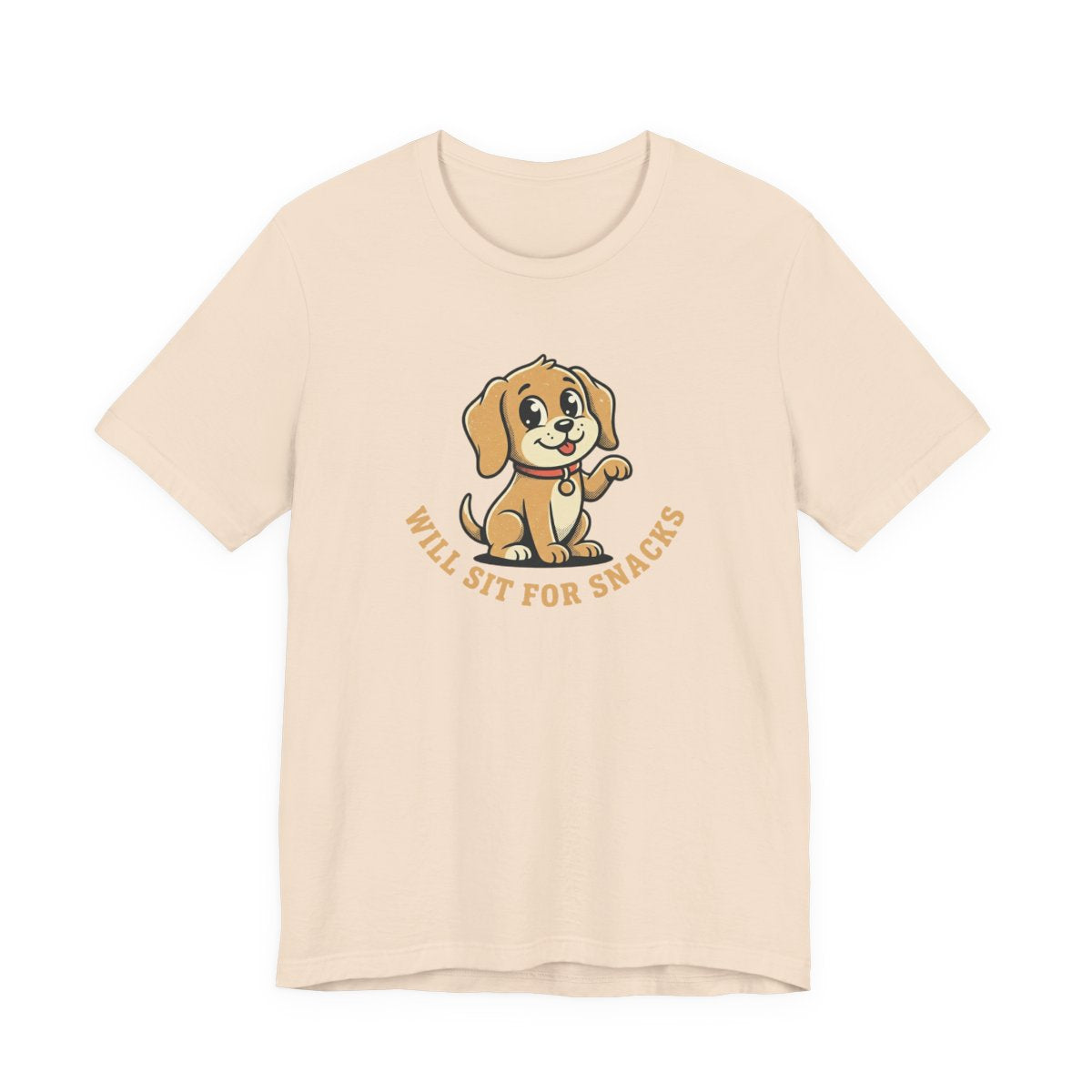 Will Sit For Snacks Tee | Funny Dog Lover Graphic Shirt