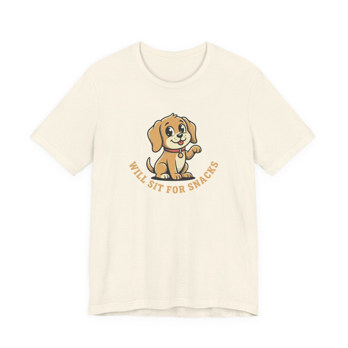 Will Sit For Snacks Tee | Funny Dog Lover Graphic Shirt