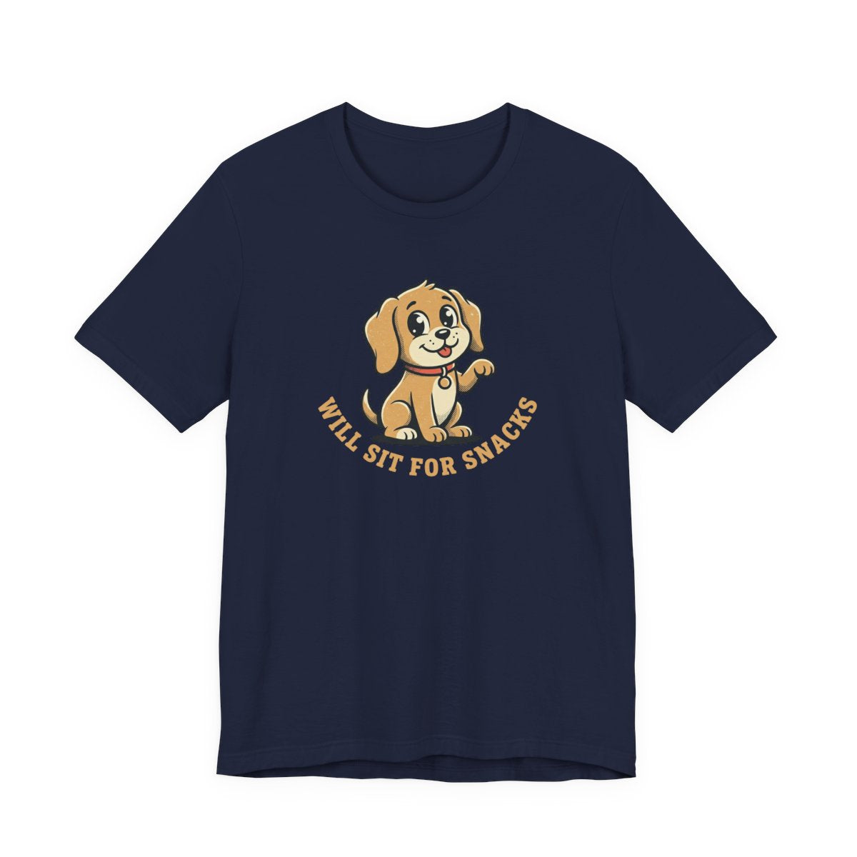 Will Sit For Snacks Tee | Funny Dog Lover Graphic Shirt