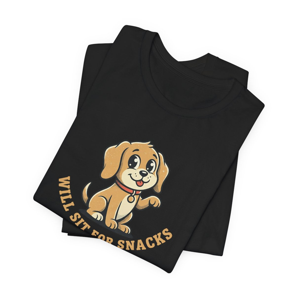 Will Sit For Snacks Tee | Funny Dog Lover Graphic Shirt