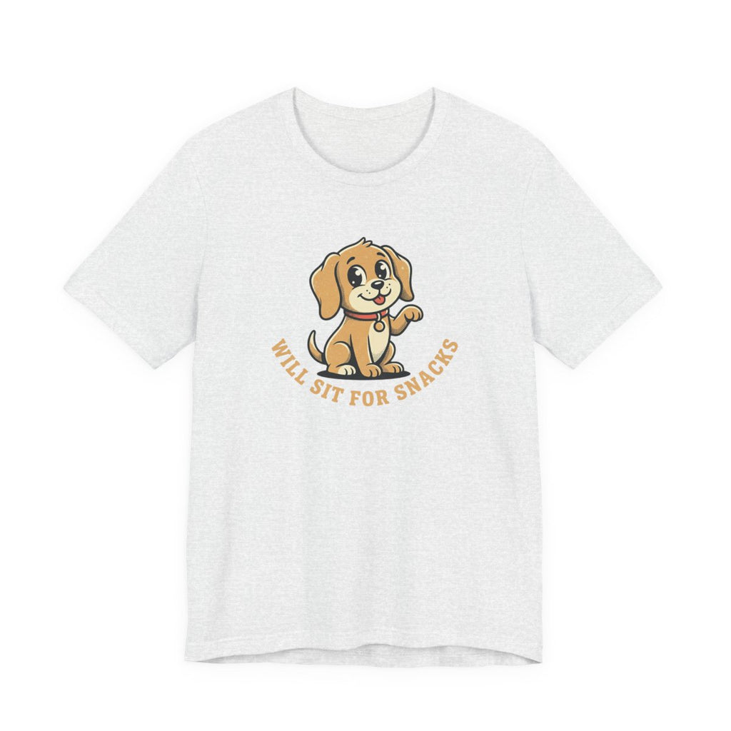 Will Sit For Snacks Tee | Funny Dog Lover Graphic Shirt