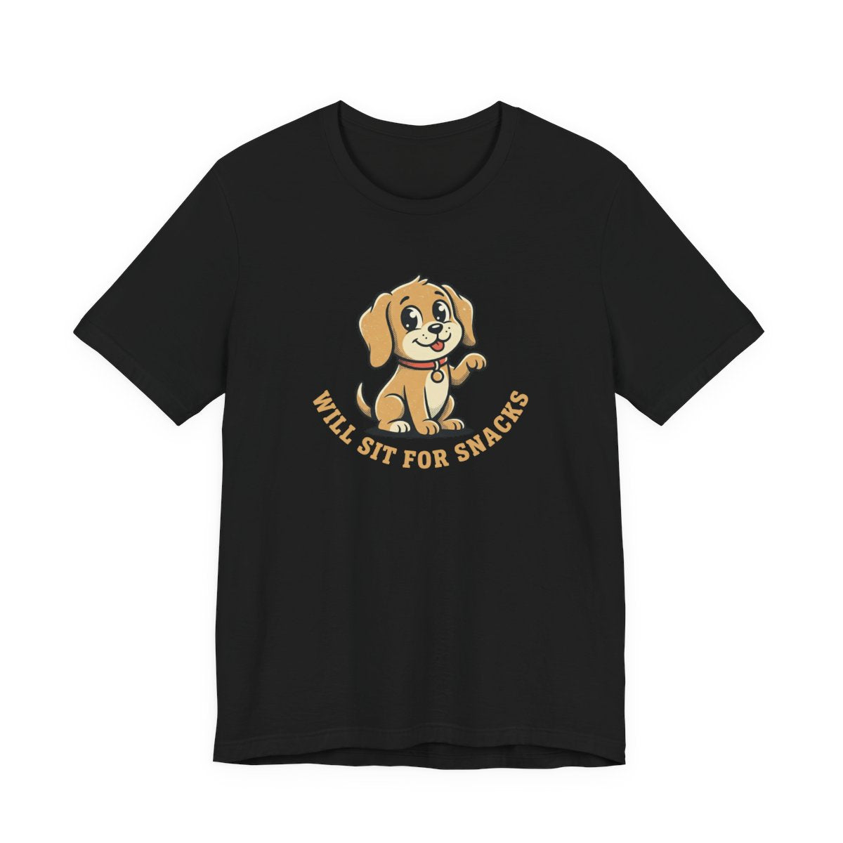 Will Sit For Snacks Tee | Funny Dog Lover Graphic Shirt
