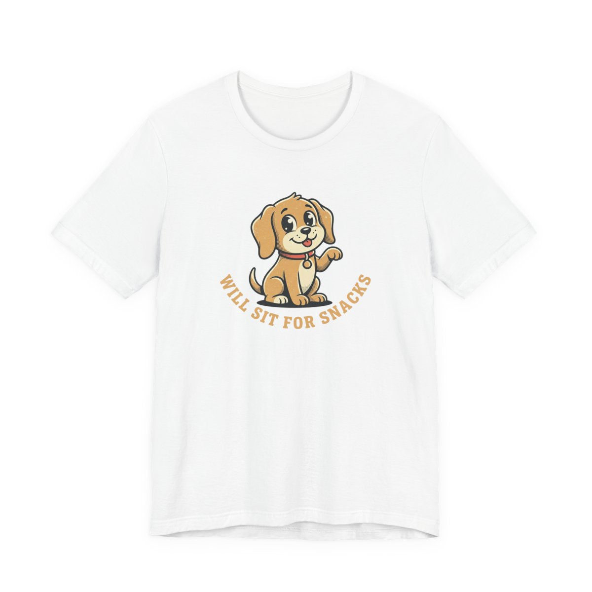 Will Sit For Snacks Tee | Funny Dog Lover Graphic Shirt